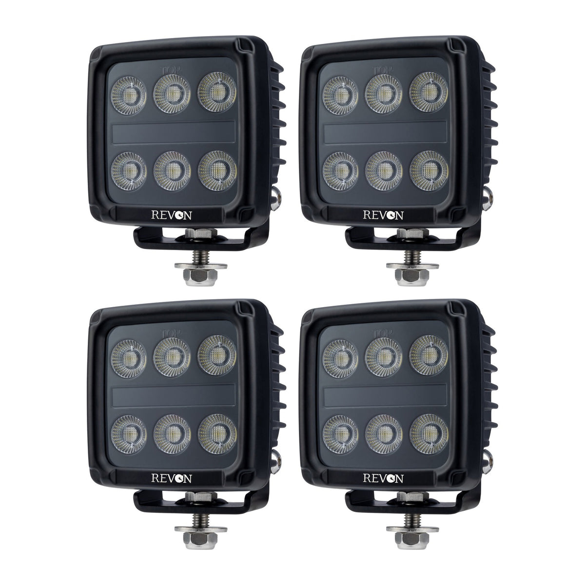 Revon 60W LED-työvalo huomiovalolla, 4 kpl paketti