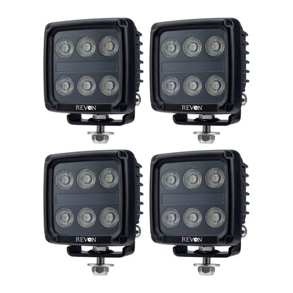 Revon 60W LED-työvalo huomiovalolla, 4 kpl paketti