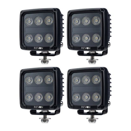 Revon 60W LED-työvalo huomiovalolla, 4 kpl paketti