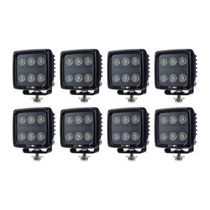 Revon 60W LED-työvalo huomiovalolla, 8 kpl paketti